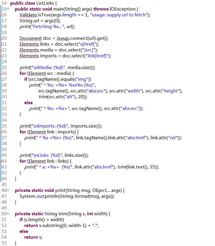 示例程序: 获取所有链接_jsoup教程