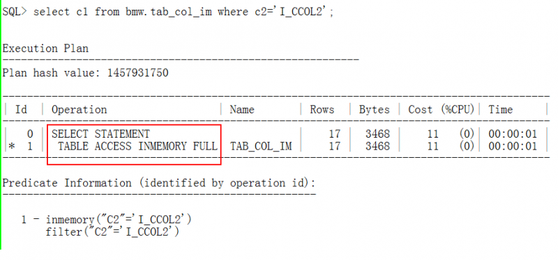 In-Memory for Column
