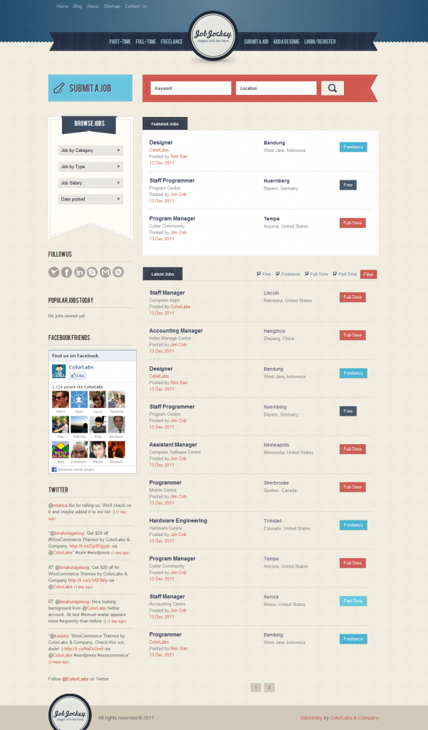 WordPress主题-JobJockey