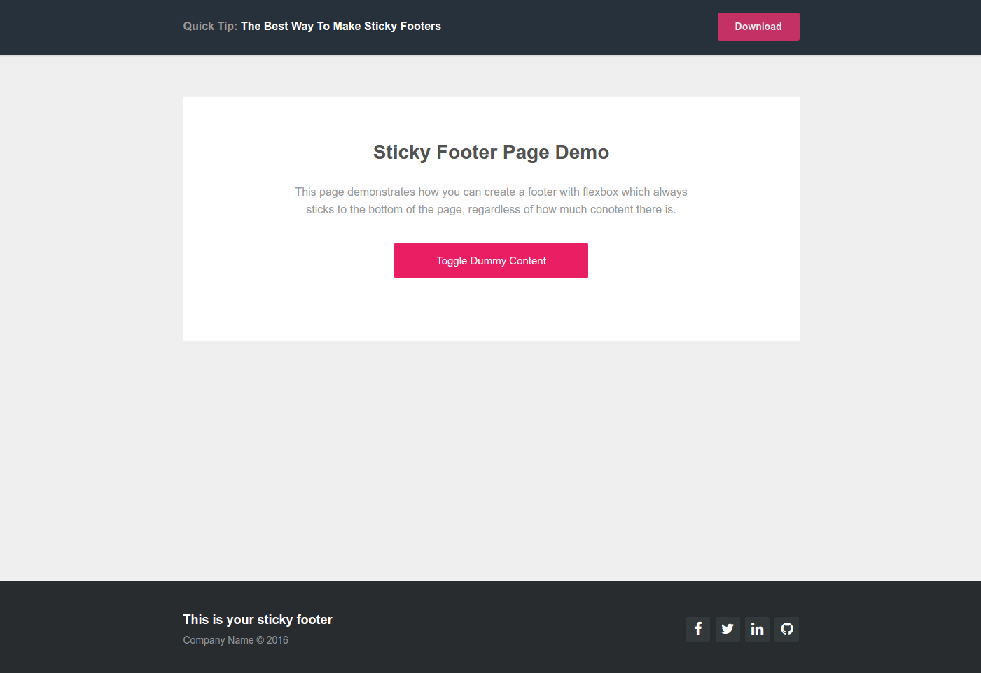 告诉你一个将 footer 保持在底部的最好方法