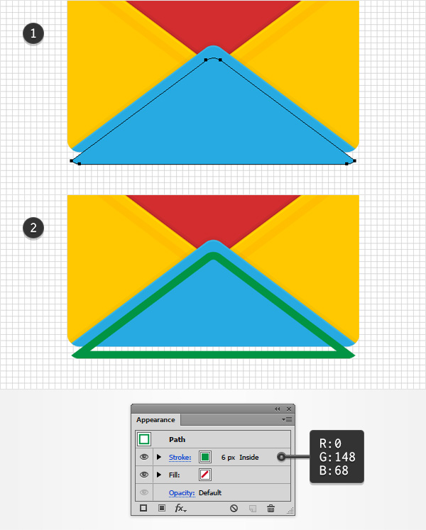 AI教程！手把手教你绘制一枚雅致的红色信封图标