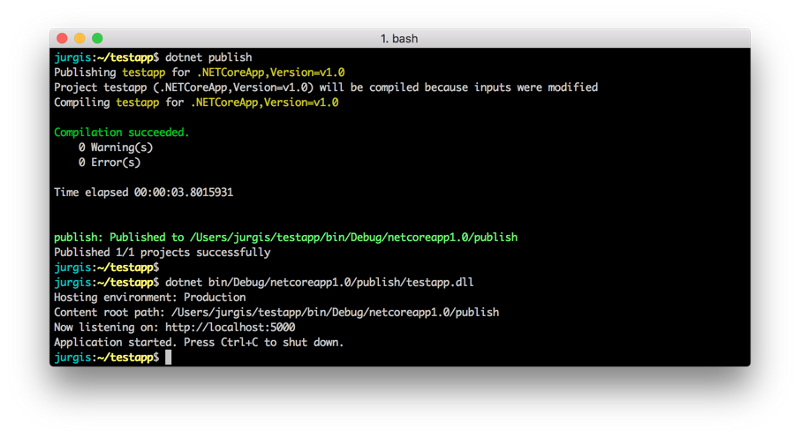 在Docker上运行.NET Core