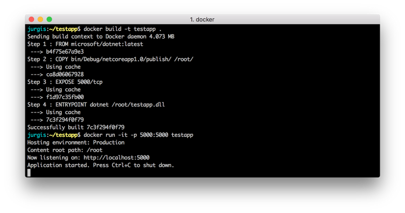 在Docker上运行.NET Core