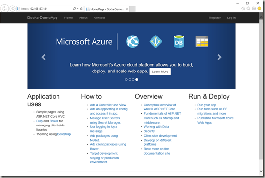 在Hyper-V的Docker主机上使用Visual Studio Docker工具