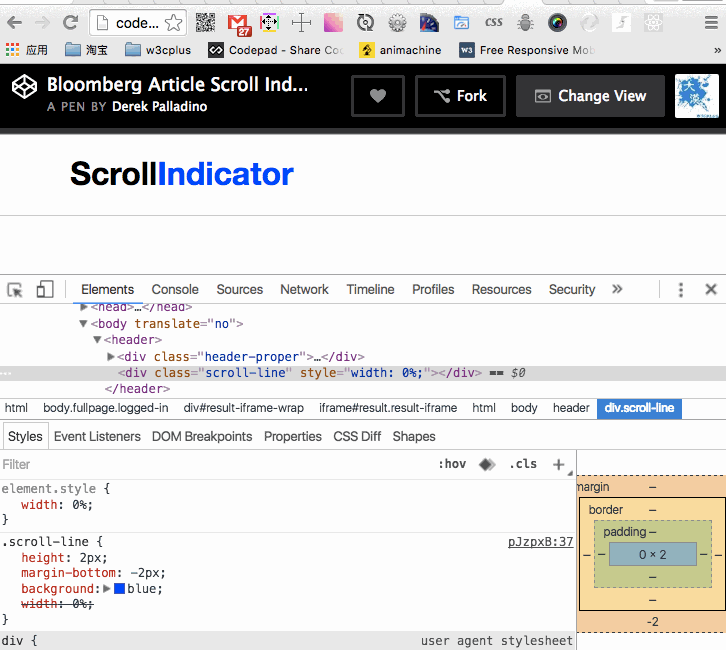 纯CSS实现Scroll Indicator(滚动指示器)