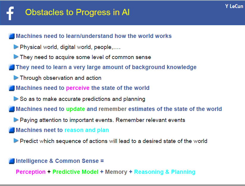 Yann LeCun最新演讲再谈预测学习：记忆网络和对抗训练是很有前景的方向