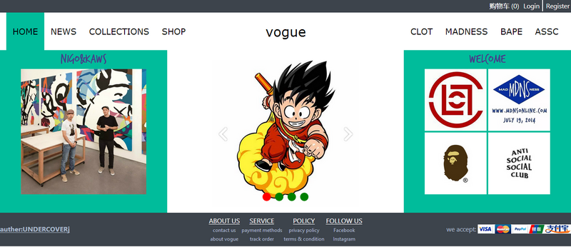 一个vue2.0+vuex+vue-router搭建的单页潮流购物网站