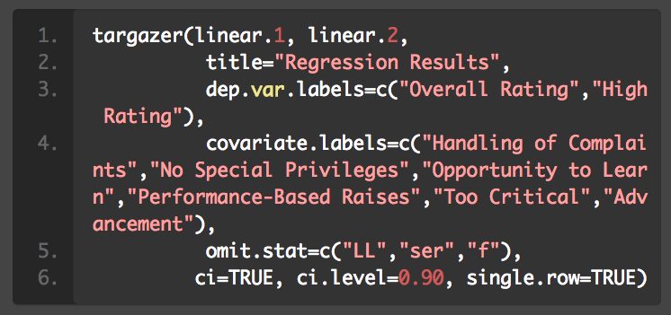 要优雅！一行代码搞定 R 语言模型输出！（使用 stargazer 包）