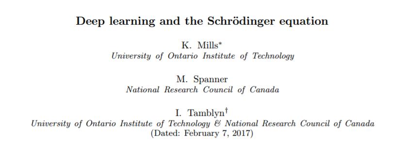 大牛推荐论文：深度学习与薛定谔方程