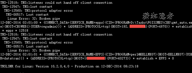【故障|监听】TNS-12518、TNS-00517和 Linux Error：32：Broken pipe