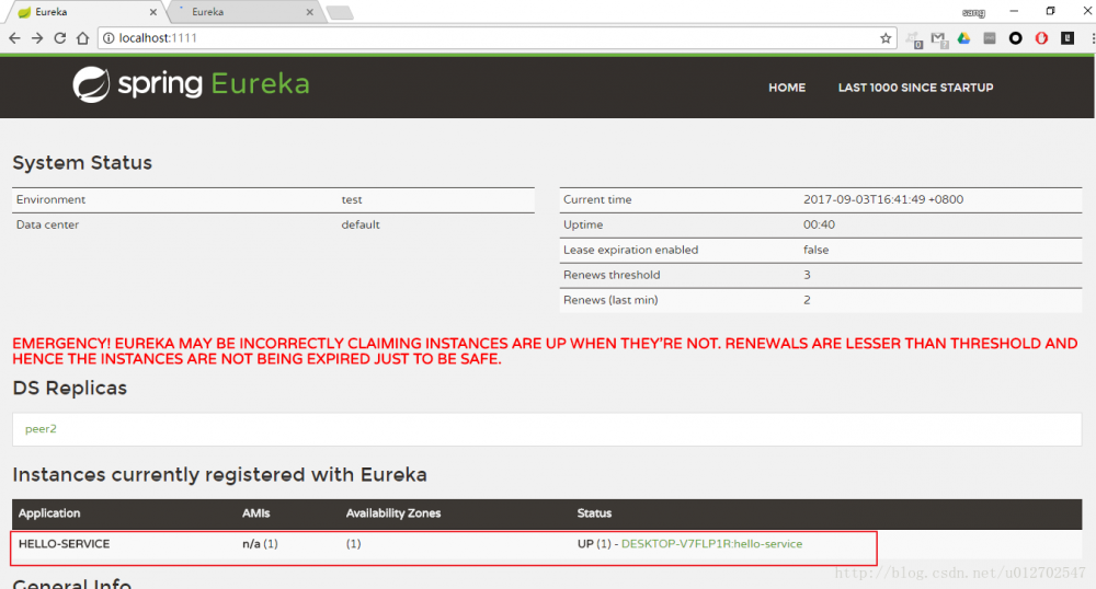 使用Spring Cloud搭建高可用服务注册中心
