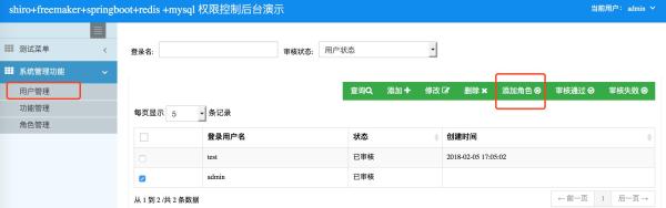 Shiro整合springboot，freemaker，redis（含权限系统完整源码）