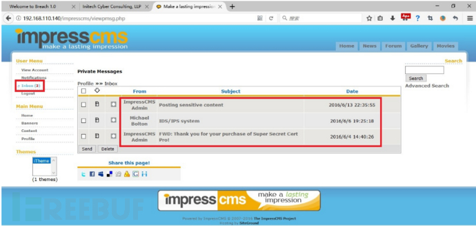 VulnHub渗透测试实战Breach 1.0