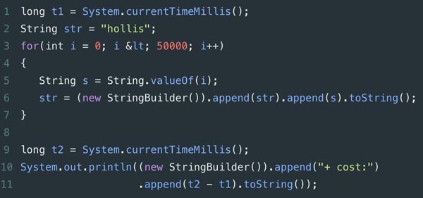 为什么阿里巴巴不建议在for循环中使用"+"进行字符串拼接?