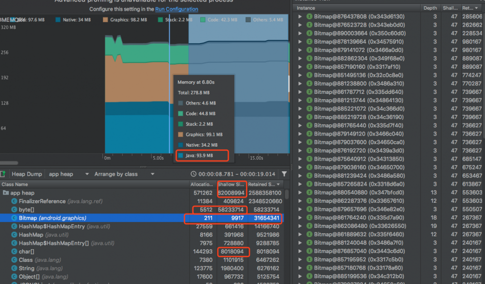 Android Studio Profiler Memory （内存分析工具）的简单使用及问题