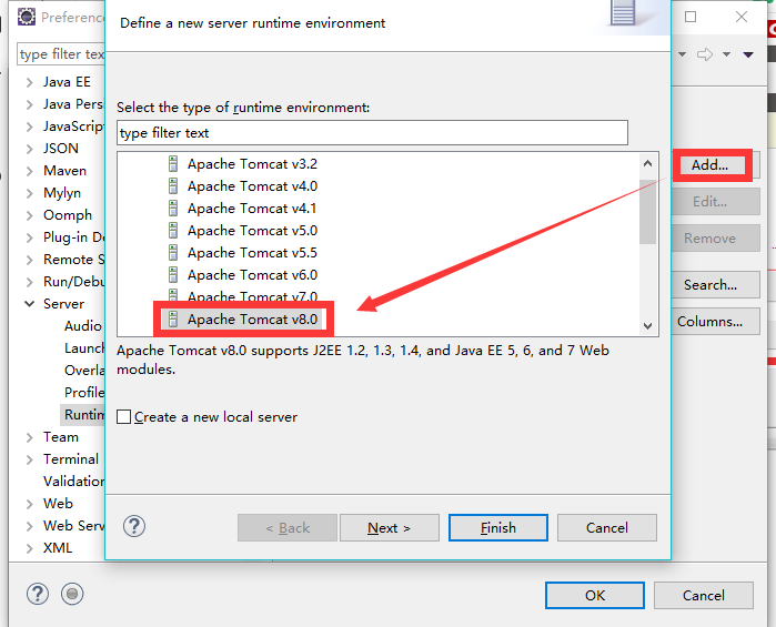Eclipse配置Tomcat8.5（显示Servers设置）