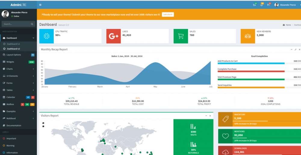 Spring boot入门（三）：集成AdminLTE(Freemarker)，结合generate代码生成器，利用DataTable和Pag...