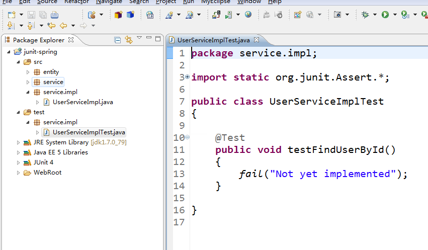 java单元测试和集成spring