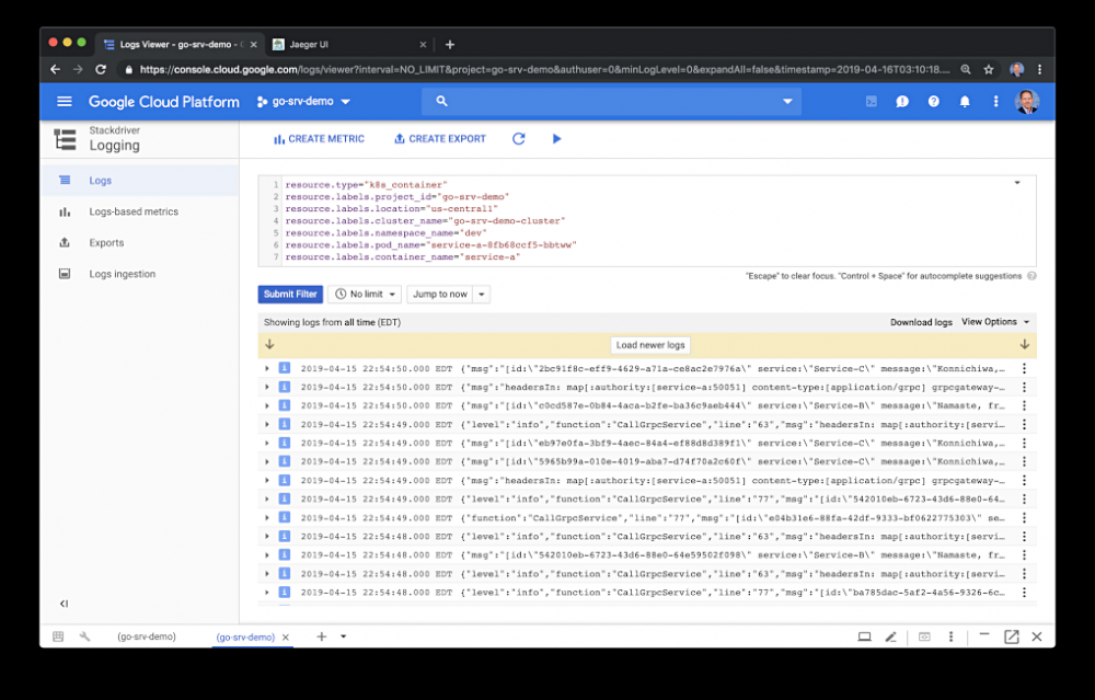 基于Go、gRPC和Protobuf的微服务的Istio可观察性