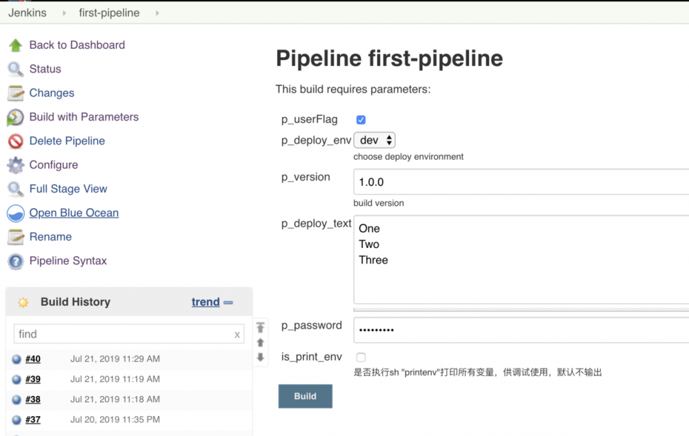 Jenkins2 学习系列11 -- 参数化构建