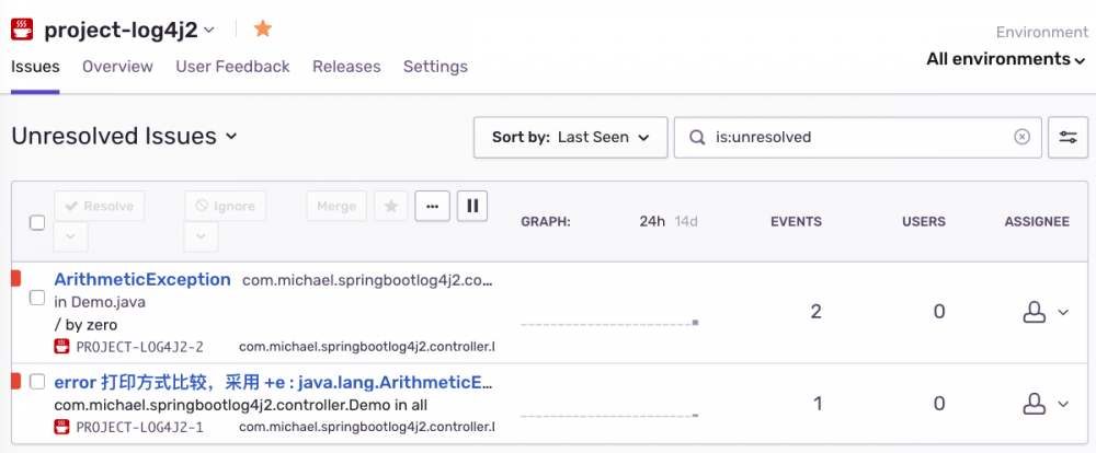 Spring Boot 实战 —— 通过 Sentry 收集 Log4j2 异常日志记录