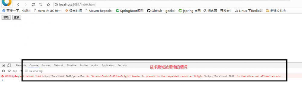 spring boot 中通过CORS实现跨域