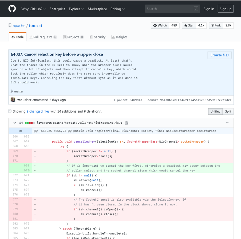 Tomcat 9.0.26 高并发场景下DeadLock问题排查与修复