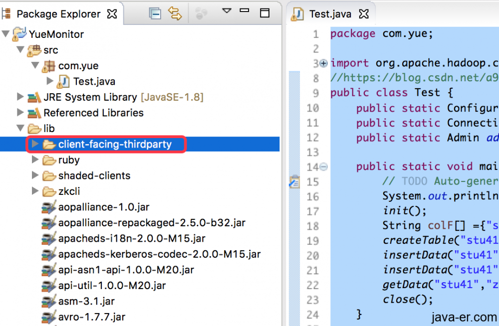 Java 操作Hbase 完整例子