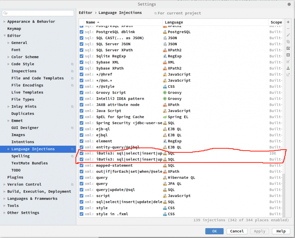 idea mybatis xml 提示 <statement> or DELIMITER expected , got 'id'