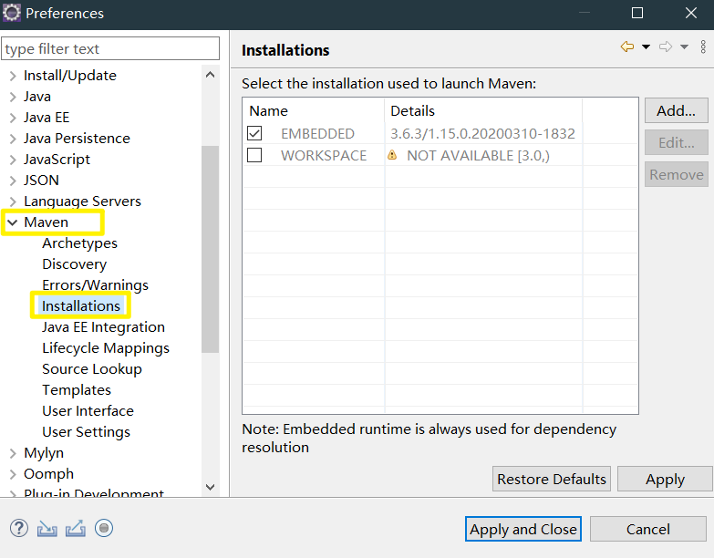 Eclipse JavaEE 开发环境配置（JDK、Tomcat、Maven）
