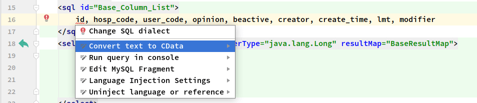 idea mybatis xml 提示 <statement> or DELIMITER expected , got 'id'